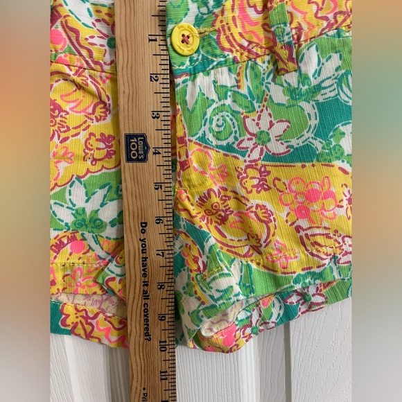 Lilly Pulitzer The Walsh Shorts SZ 000 Pop Goes the Leamur Paisley Green Yellow - Picture 12 of 12